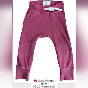 🇨🇦 Little Thunder Kids Toddler Burgundy Red Casual Bamboo Slouch Pants 18-24m